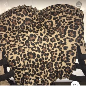 Cheetah Corset top with stones